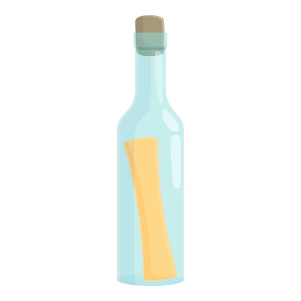 Vino Botella Papel Icono Vector Dibujos Animados Corcho Agua Secreto — Vector de stock