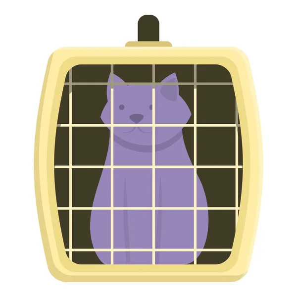 Χαριτωμένο Εικονίδιο Κουτί Γάτα Διάνυσμα Κινουμένων Σχεδίων Κλουβί Κιβώτιο Τροφίμων — Διανυσματικό Αρχείο