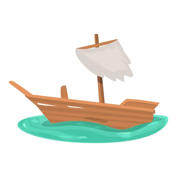 Ship Accident Icon Cartoon Vector Old Boat Ocean Sailing — Stock Vector