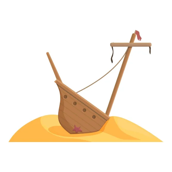 Πλοίο Ναυάγιο Εικονίδιο Κινούμενο Σχέδιο Παλιό Πλοίο Θαλάσσια Ναυάγια — Διανυσματικό Αρχείο