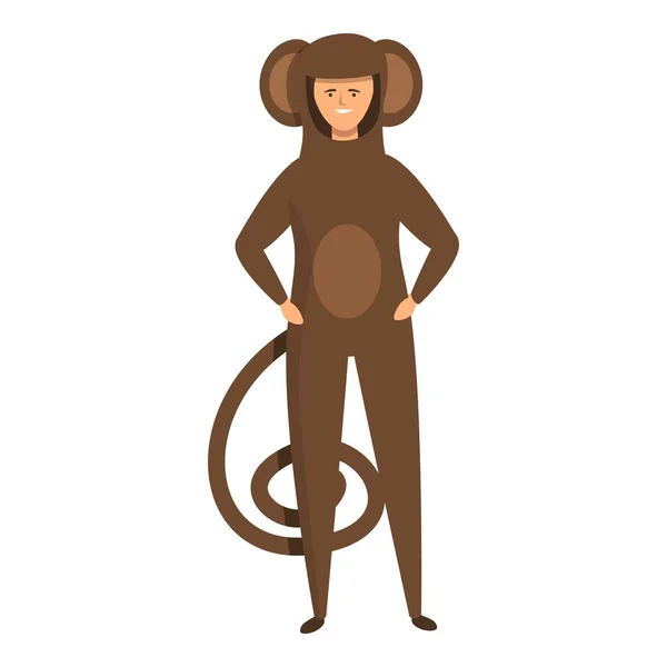 Monkey Halloween Animal Traje Ícone Cartoon Vector Criança Gira Mascote —  Vetores de Stock