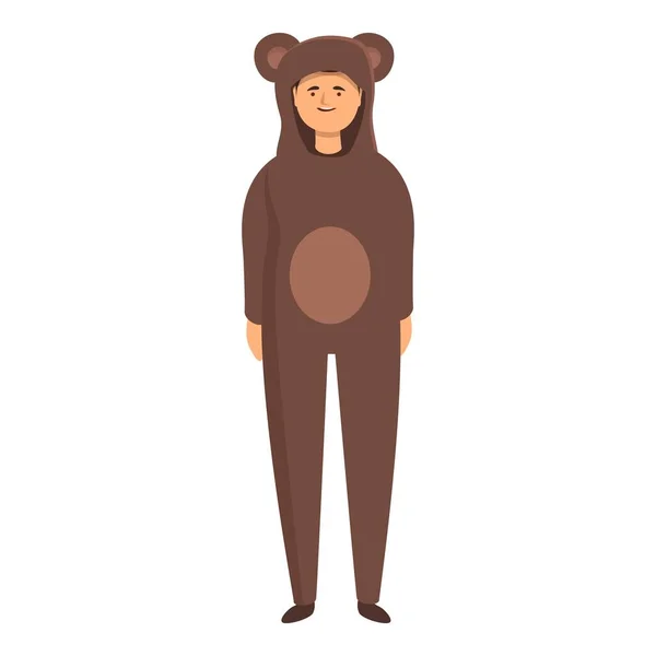Medvěd Halloween Zvířecí Kostým Ikona Karikatura Vektor Hezký Maskot Roztomilé — Stockový vektor