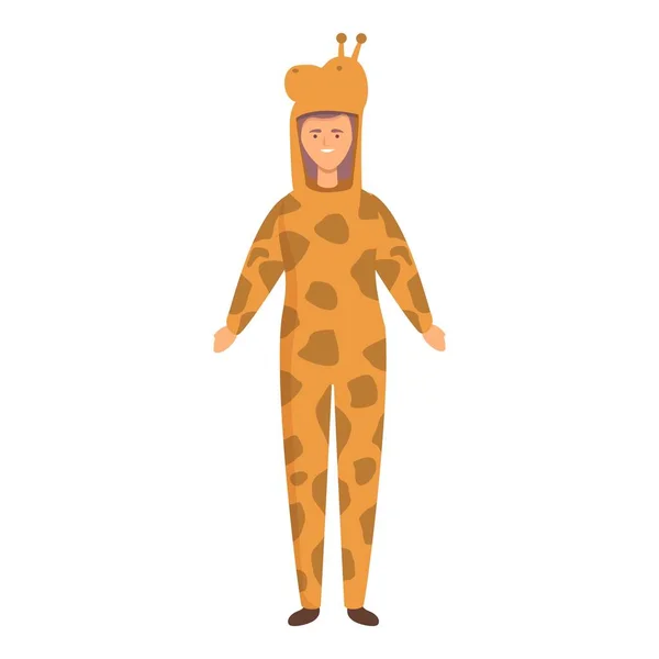 Giraffa Halloween Animale Costume Icona Vettore Cartone Animato Che Bel — Vettoriale Stock