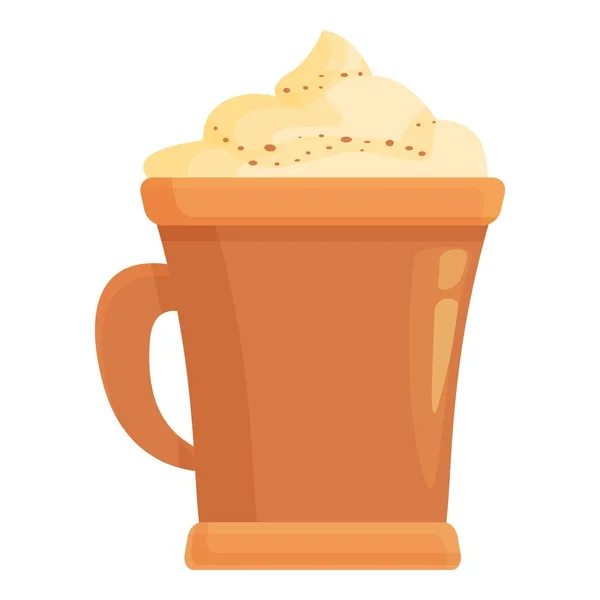 Kürbis Gewürz Latte Symbol Cartoon Vektor Herbstkaffee Trinkbecher — Stockvektor