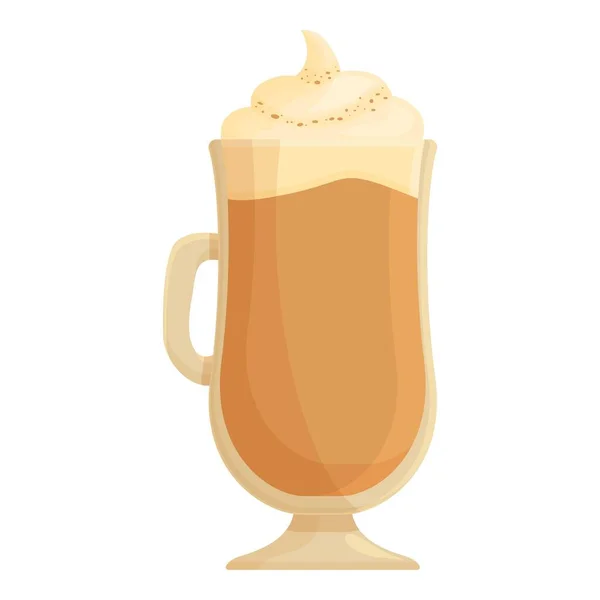 Calabaza Latte Icono Vector Dibujos Animados Café Con Especias Bebida — Vector de stock