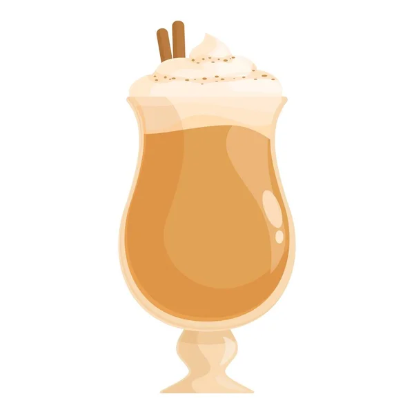 Herbst Gewürz Latte Symbol Cartoon Vektor Kürbistrinken Dessert — Stockvektor