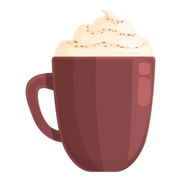 クリームスパイスラテアイコン漫画ベクトル コーヒーを飲んで かわいいカップ — ストックベクタ