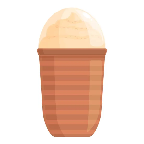 Гаряча Латте Іконка Мультфільму Вектор Спайс Кава Їжа Десерт — стоковий вектор