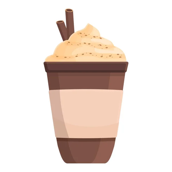 Hete Pompoen Kruid Latte Pictogram Cartoon Vector Drinkbeker Voedseldessert — Stockvector