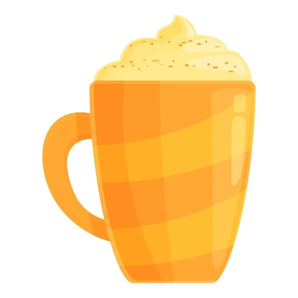 Canela Especiaria Latte Ícone Cartoon Vector Beba Outono Creme Quente — Vetor de Stock