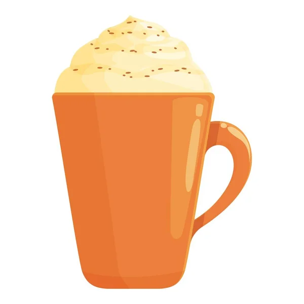 Tejszínes Latte Ikon Rajzfilm Vektor Igyál Csészét Ételdesszert — Stock Vector