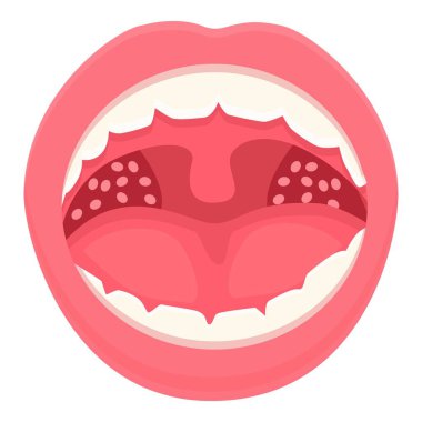 Ağız enfeksiyonu ikon çizgi film vektörü. Tıbbi örnek al. Diş ağrısı.