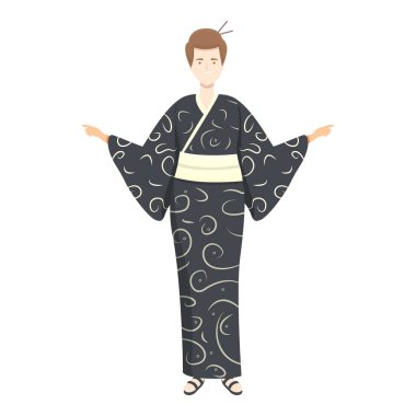 Japon kimono ikonu çizgi film vektörü. Asya kostümü. Düğün modası