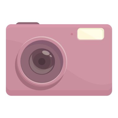 Pembe resim karikatür vektörü. Fotoğraf makinesi. Flaş resim