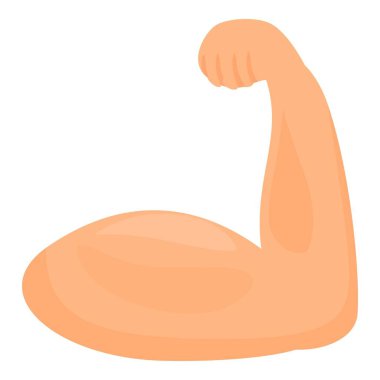 Flex bicep icon cartoon vector. Strong muscular. Function fiber clipart