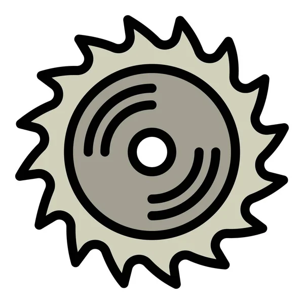 圆锯圆盘图标轮廓矢量 工作木匠 人工工具 — 图库矢量图片