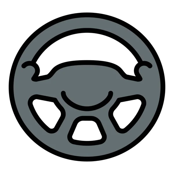 Car Steering Wheel Icon Outline Vector Auto Part Seat Machine — Stock Vector