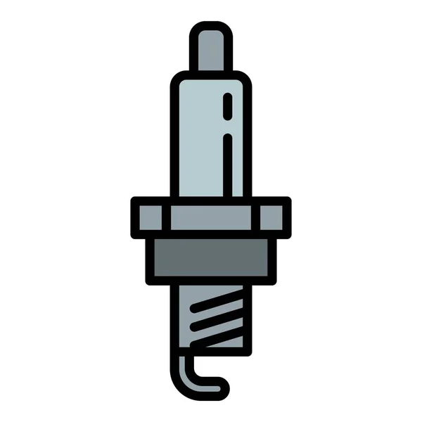 Spark Plug Icon Outline Vector Car Motor Part Repair Mechanic — Stock Vector