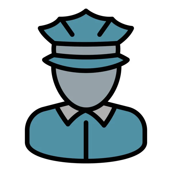 警察图标概要向量 元素犯罪 警徽站 — 图库矢量图片