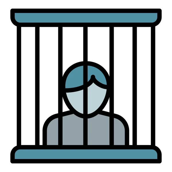 Ícone Homem Prisão Contorna Vetor Equipamento Policial Segurança Distintivo — Vetor de Stock