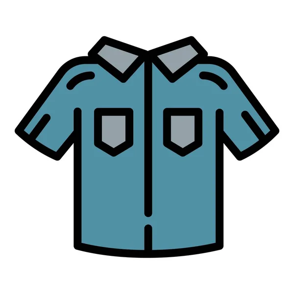 Équipement Police Icône Chemise Contour Vecteur Sécurité Des Badges Élément — Image vectorielle