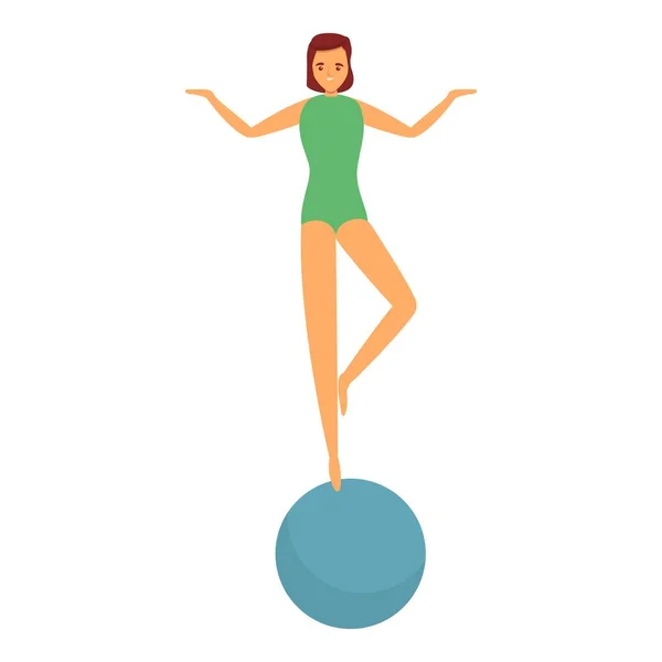 Acrobat Ball Icon Cartoon Vector Артист Цирка Танцовщица — стоковый вектор