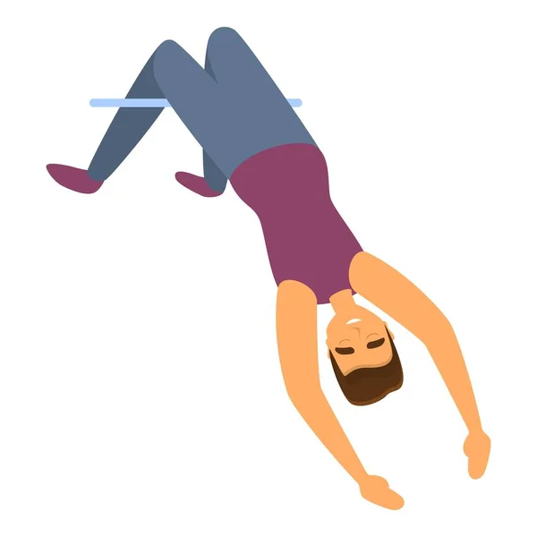 Homme Acrobate Icône Dessin Animé Vecteur Cerceau Aérien Équilibrage Carnaval — Image vectorielle