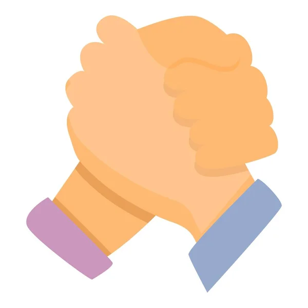 Trust Hand Icon Cartoon Vector Shake Team Support Friend — Stock Vector