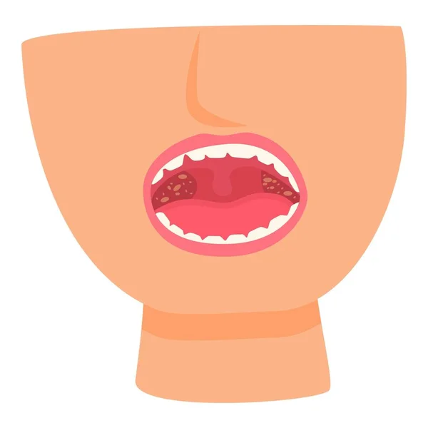 Infezione Dentale Icona Vettore Cartone Animato Igiene Della Bocca Salute — Vettoriale Stock