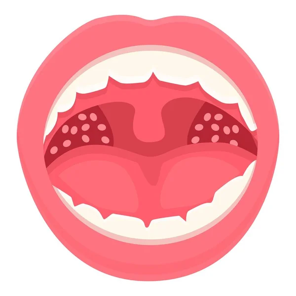 Vector Dibujos Animados Icono Infección Boca Swab Médico Dolor Dental — Vector de stock