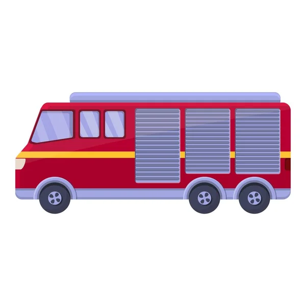 Firefighter Máquina Ícone Cartoon Vector Bombeiros Capacete Uniforme — Vetor de Stock