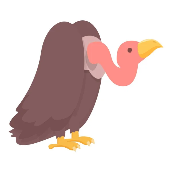Avvoltoio Uccello Icona Vettore Cartone Animato Grifone Animale Volare Selvaggio — Vettoriale Stock