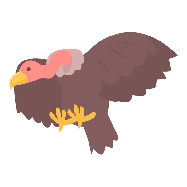Buitre Ataque Icono Vector Dibujos Animados Pájaro Natural Grifo Africano — Vector de stock
