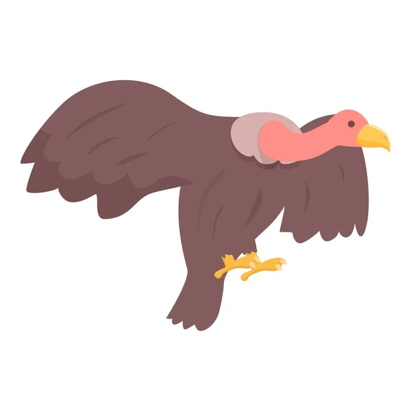 Ícone Abutre Voador Vector Cartoon Pássaro Malvado Árvore Griffon — Vetor de Stock