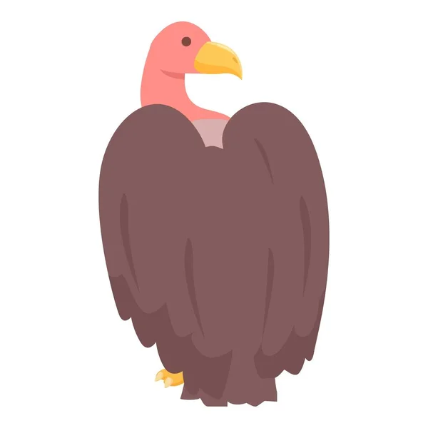 Avvoltoio Uccello Icona Vettore Cartone Animato Natura Cattiva Grifone Stile — Vettoriale Stock