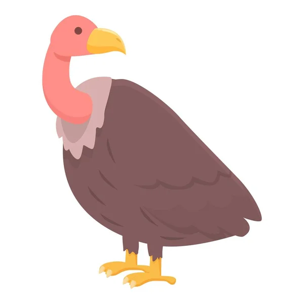 Icono Buitre Natural Vector Dibujos Animados Aves Animales Grifo Árbol — Vector de stock