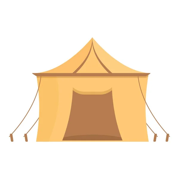 砂漠のテントアイコン漫画ベクトル ベッドインテント かわいい家 — ストックベクタ