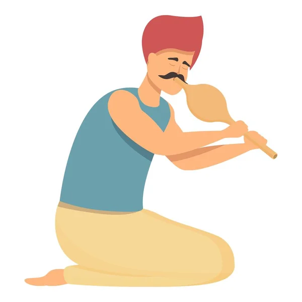 Charmer Icoon Cartoon Vector Indiaanse Slang Reisreptielen — Stockvector