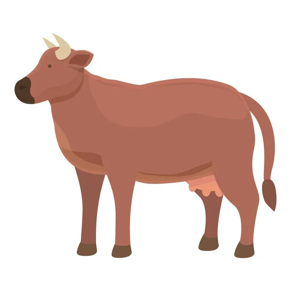 奶牛吃草图标卡通病媒 农场动物 奶牛场 — 图库矢量图片