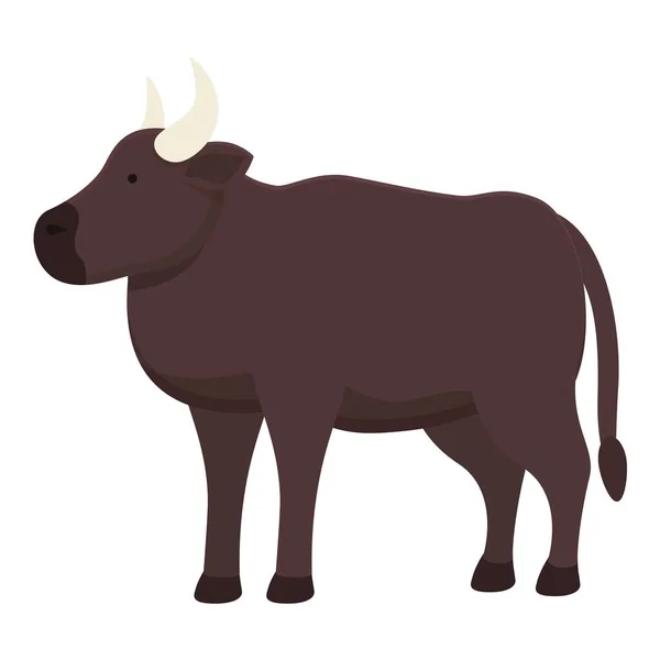 公牛图标卡通矢量 农场的牛 动物领域 — 图库矢量图片