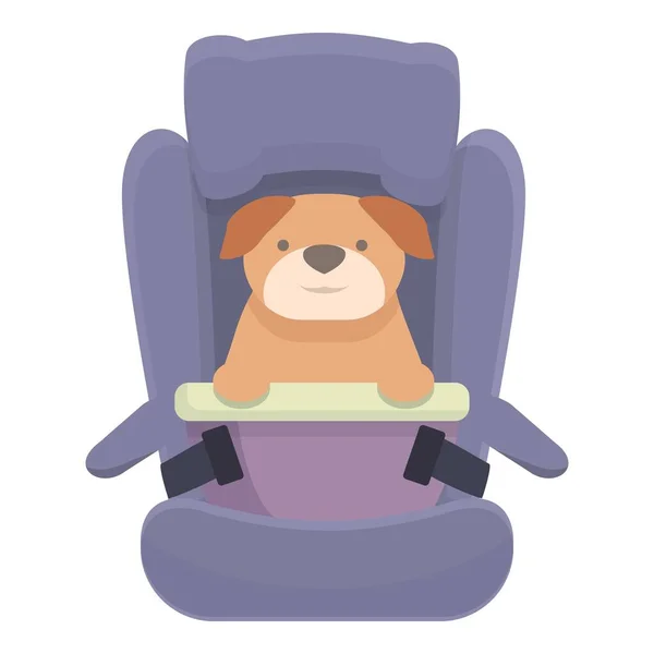 Ταξιδιωτικό Αυτοκίνητο Σκύλου Κάθισμα Εικονίδιο Κινουμένων Σχεδίων Διάνυσμα Ταξίδι Αυτοκίνητο — Διανυσματικό Αρχείο