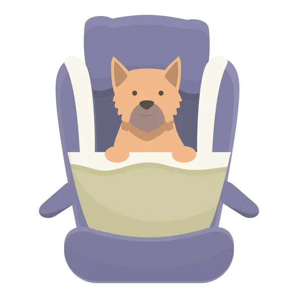 ペットの車のシートアイコン漫画ベクトル 犬の旅 自動運転 — ストックベクタ