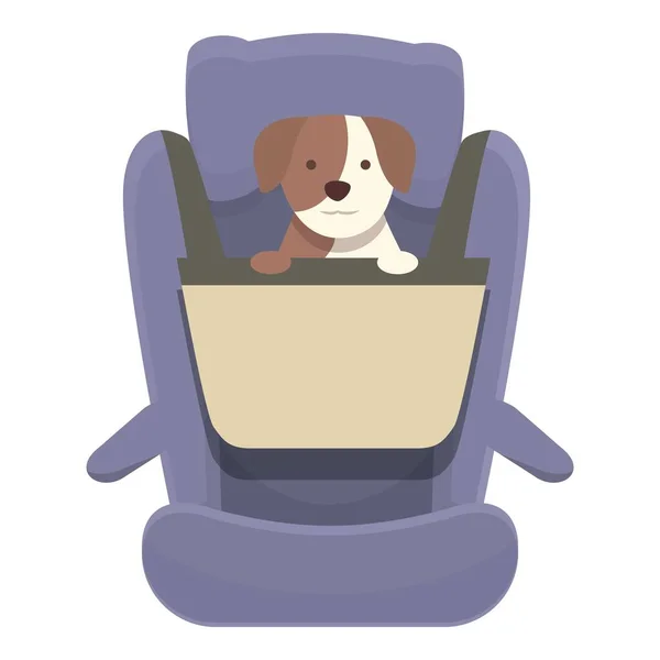Ταξιδιωτικό Εικονίδιο Σκύλου Φορέα Κινουμένων Σχεδίων Κάθισμα Αυτοκινήτου Ζωικό Κουτάβι — Διανυσματικό Αρχείο