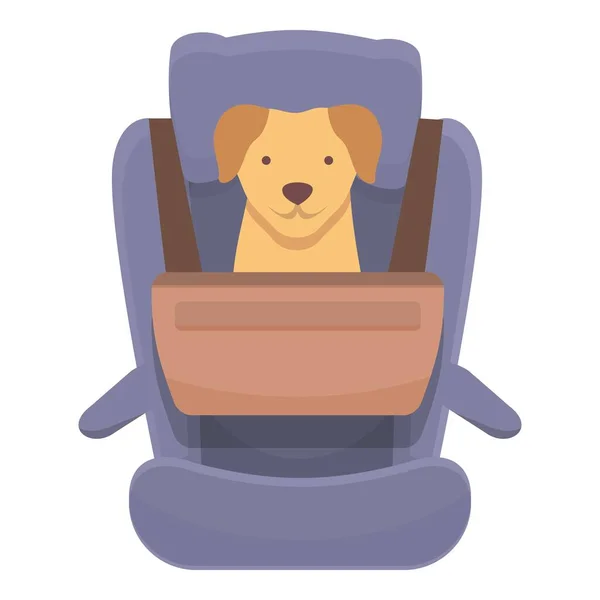 犬の座席アイコン漫画ベクトル 車の旅 動物の子犬 — ストックベクタ