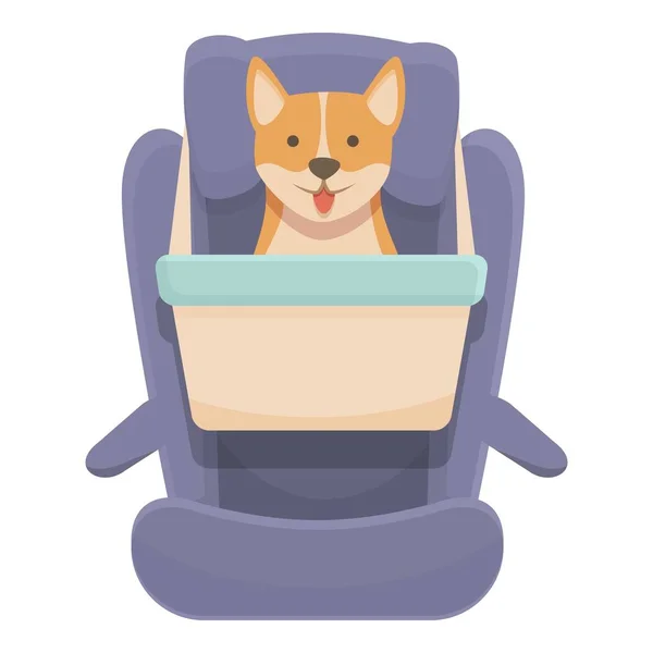 子犬の動物のシートアイコン漫画ベクトル 車の旅 かわいい交通機関 — ストックベクタ