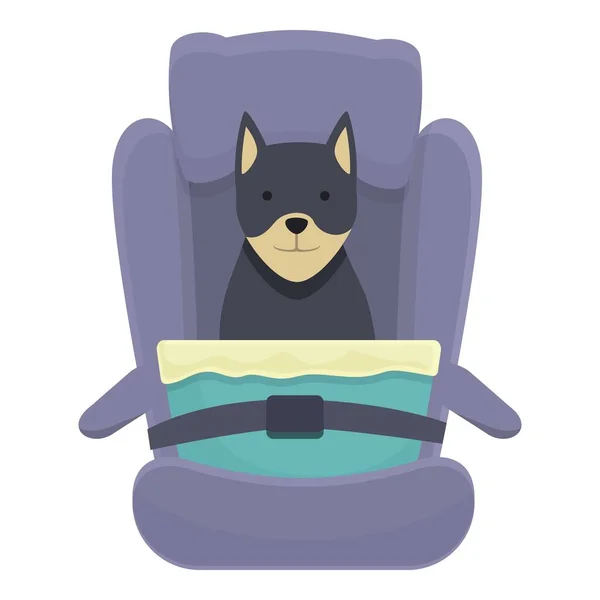 Ισχυρό Εικονίδιο Κάθισμα Σκύλου Διάνυσμα Κινουμένων Σχεδίων Ταξίδι Αυτοκίνητο Μεταφορές — Διανυσματικό Αρχείο
