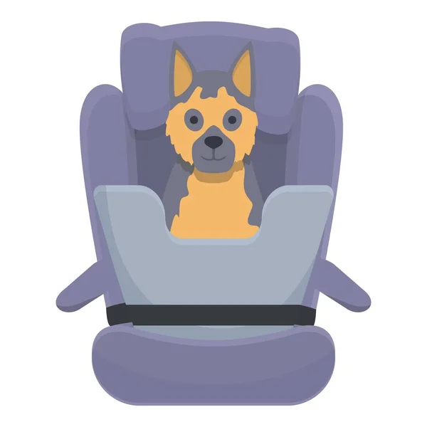 動物の車のシートアイコン漫画ベクトル 犬の旅 オート子犬 — ストックベクタ