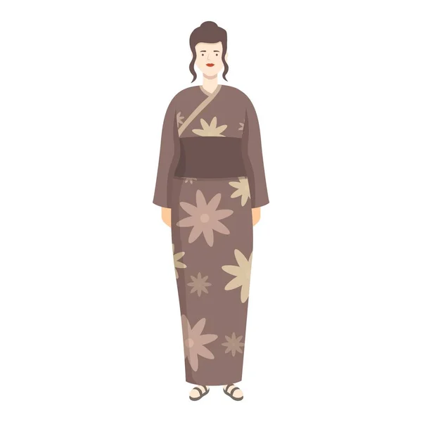 Mode Kimono Icoon Cartoon Vector Vrouwenkostuum Paar Ontwerpen — Stockvector