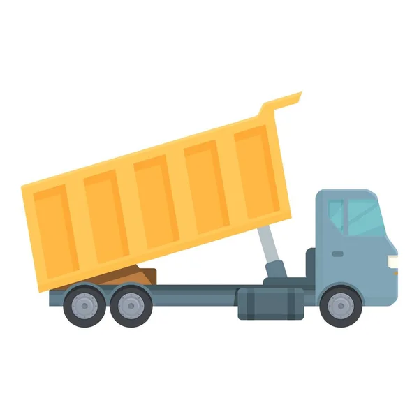 Truck Tipper Ícone Cartoon Vector Construção Lixo Dumper Car — Vetor de Stock