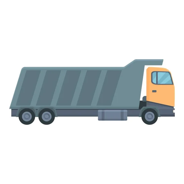 Dumper Caminhão Ícone Cartoon Vetor Despejo Gorjetas Veículo Máquina — Vetor de Stock